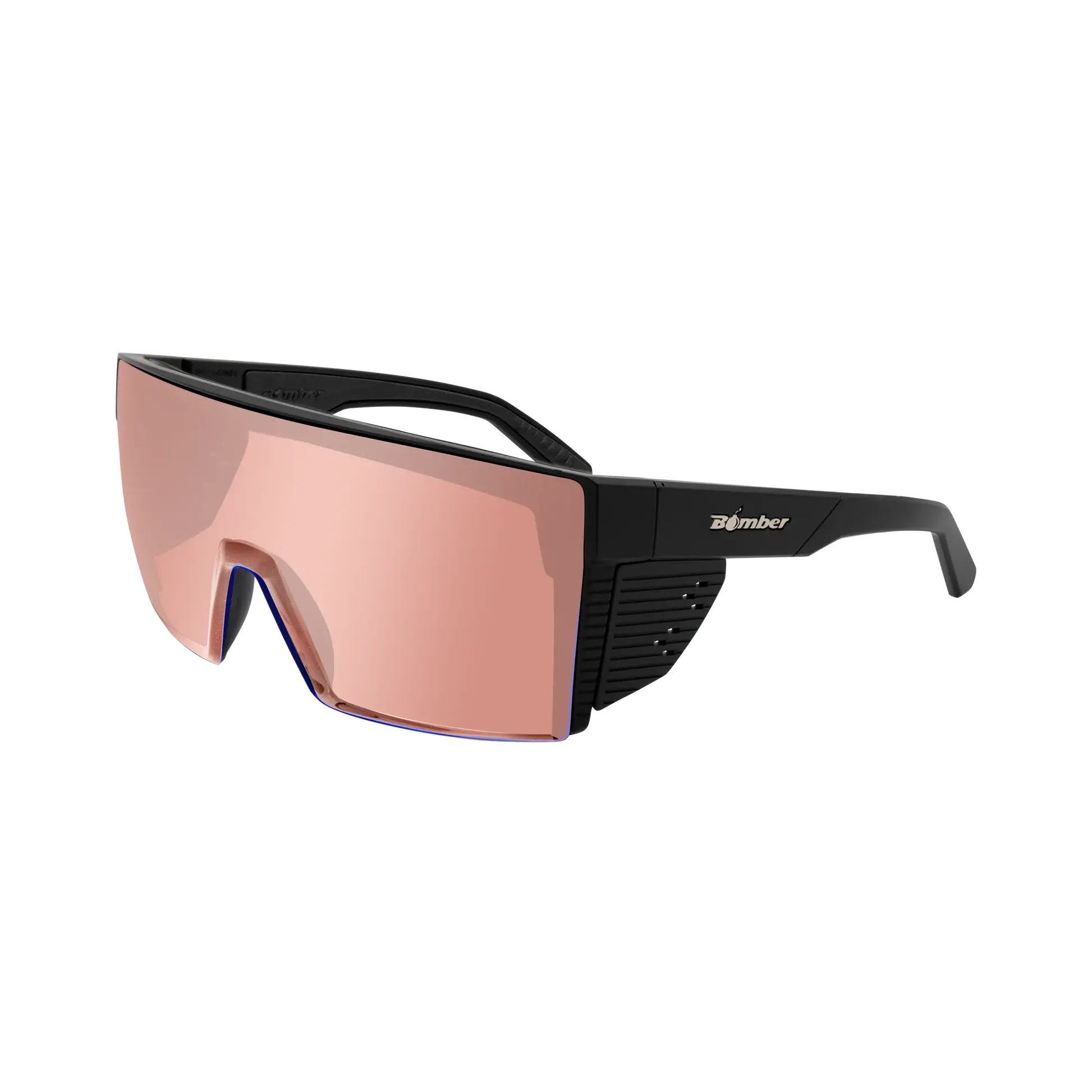 Bomber - Buzz Z87+ Johnny Matte Black / Rose Gold Mirror Sunglasses