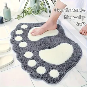 Super Absorbent Ultra-fine Fiber Bath Mat with Anti Slip Back - Soft and Comfortable, Bathroom Carpet, Floor Decoration, Bathroom Decoration, Machine Washable Shower Carpet for Home Bathrooms, Kitchen Area Carpet, Laundry Room, Shower, Indo