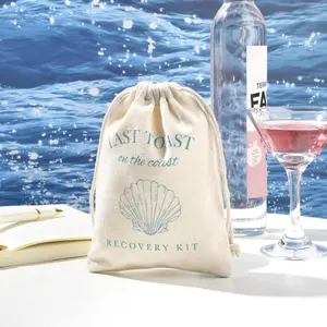 10Pack Last Toast On The Coast Hangover Kit Bags 5x7 Inch Drawstring Bachelorette Girls Trip Party Favors Emergency Supplies Perfect Gift Bundle