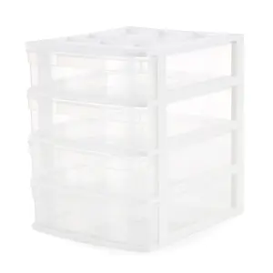 Gracious Living 4 Drawer Desk & Office Organizer with Organization Top, White