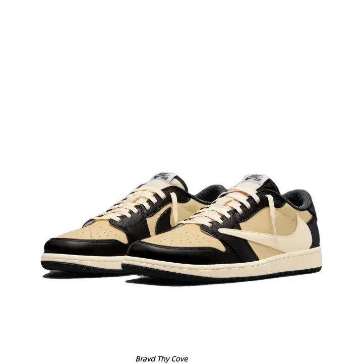 Black Tan Contrast Low Top Skate Shoes Vintage Cream Gum Cushion Midsole Light Full Leather Breathable Street Casual Sneakers Unisex