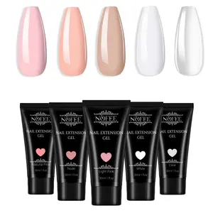 NOFEE 30ml 5*COLOR Poly Nail Extension Gel Long Lasting Hard Gel Nails Builder DIY GIFT Poly Nail Extension Gel 30ml Nude COLOR Long Lasting Hard Gel Nails Builder DIY GIFT Nail Art Nail Care Brush French Primer Manicure Cosmetic Cutics