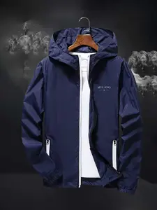 Men's Summer Sun Protection Jacket, Lightweight Breathable Fabric, Colorblock Pockets, Casual Loose Fit, Outdoor Commute Wear Coats