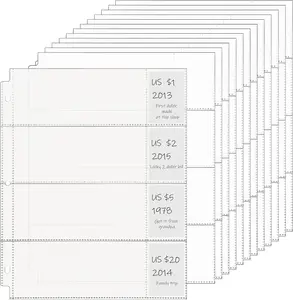 Chengu 24 Pcs 4 Pocket Currency Sleeves for 3 Ring Binder Clear Currency Album Bill Sleeves Holders Collection Binder Plastic Sheet Protectors for Bill Dollar Collectors Receipts Record Card Banknote