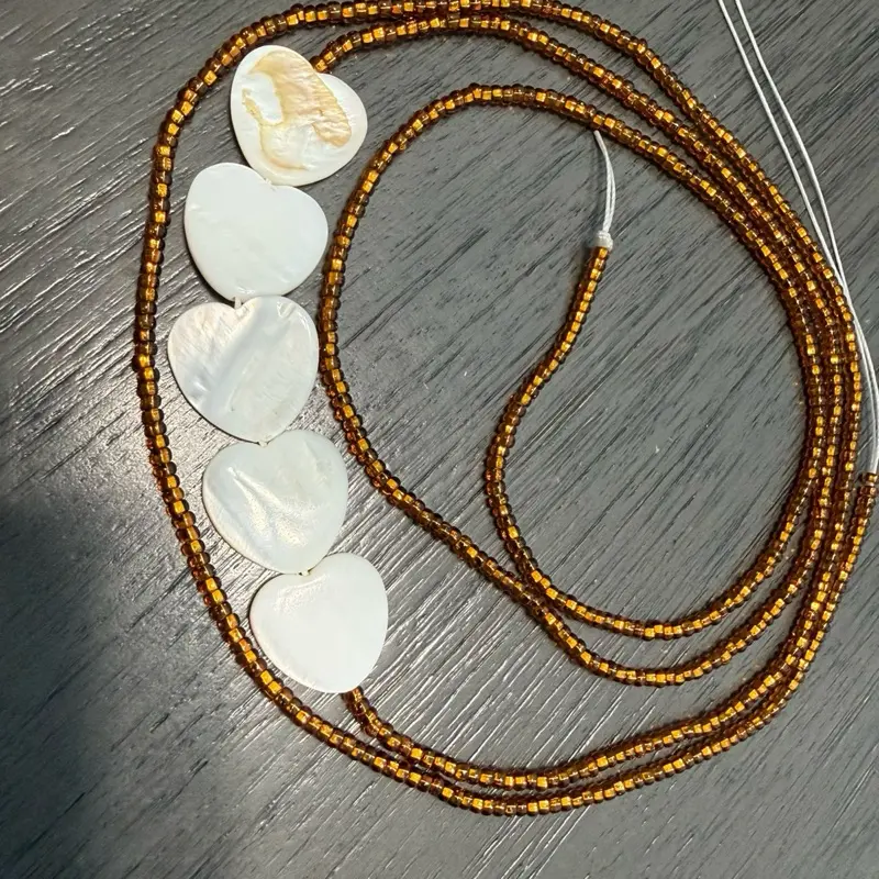 Heart of GOLD tie on waist bead