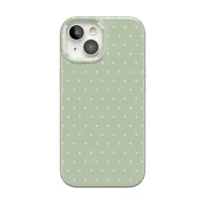Casely iPhone 15 Plus Case | On the Dot | Green Polka Dot | Compatible with MagSafe | Classic Ultra Thin Design