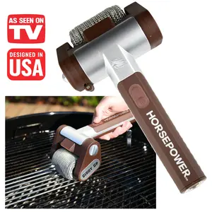 Giddy Up Bristle-Free Electric Grill Brush, Cordless, Stainless Steel Grill Brush w/350 RPM