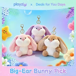 Cute big-eared rabbit keychain, bag hanging decoration, suitable for girls and women, gift item #summerwins