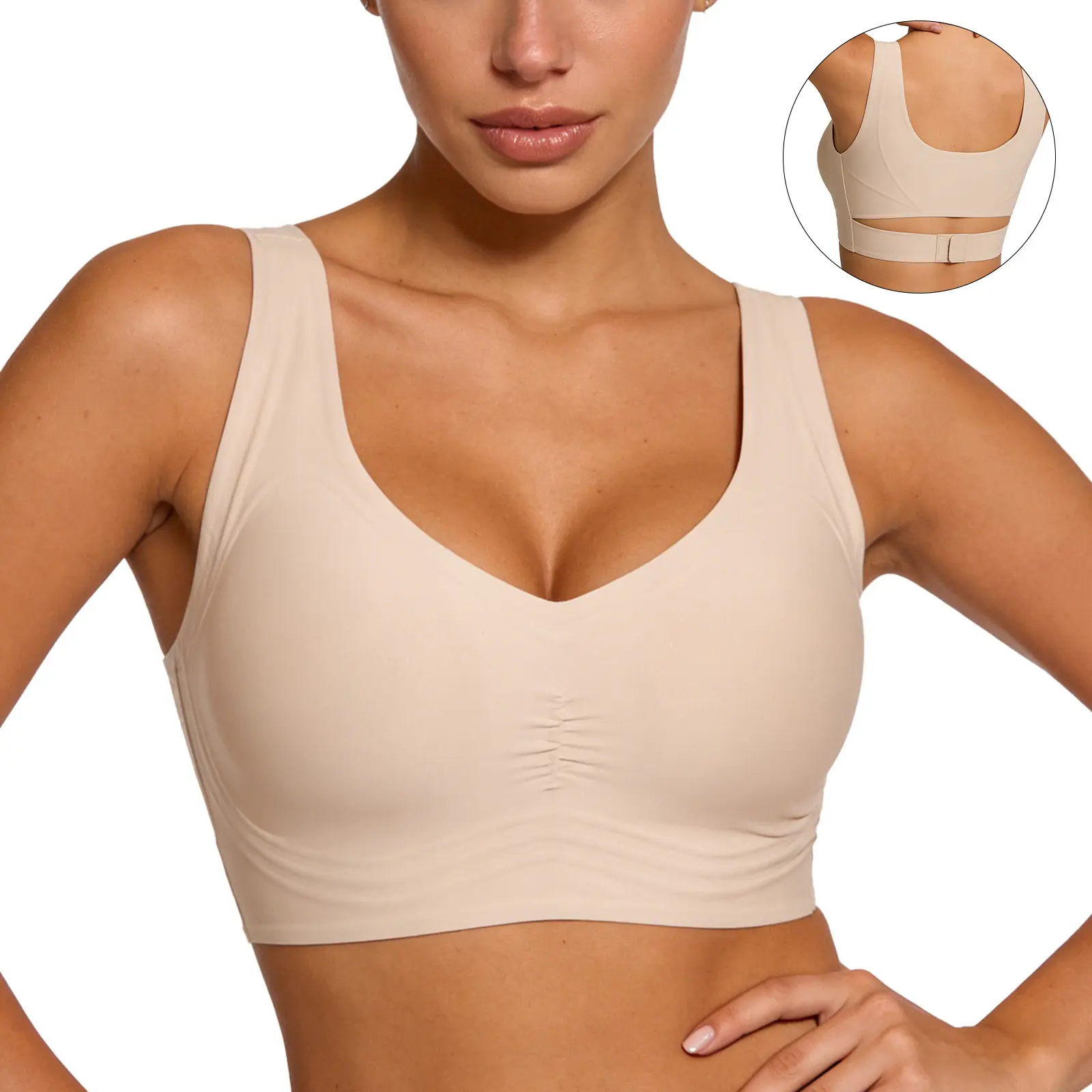 Jelly Wireless Bra Seamless Push Up Full Coverage Supportive Everyday Sport T-Shirt Bra Regular