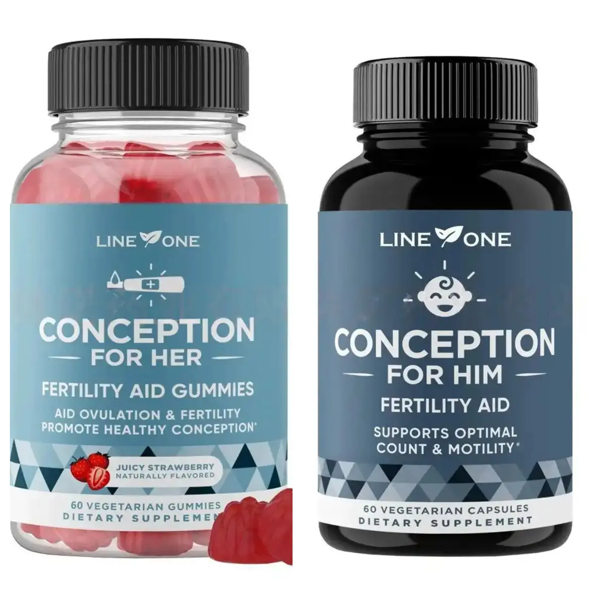 Couples Fertility Dietary Supplement Kit - Vegetarian Capsules for Men & Women, Conception Support, Hormone Balance, Cycle Consistency, Vitality Boost, Ovulation Aid, Supports Optimal Count & Motility, Conception For Her, Fertility Aid