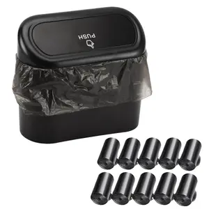 Mini Car Trash Can with 10 Trash Bags, Leak-Proof Durable Car Garbage Bin, Universal for Car Home Office, Car Organizer, Perfect Gift for Drivers, Car Storage Organizers, Car Organization Supplies, Car Accessories