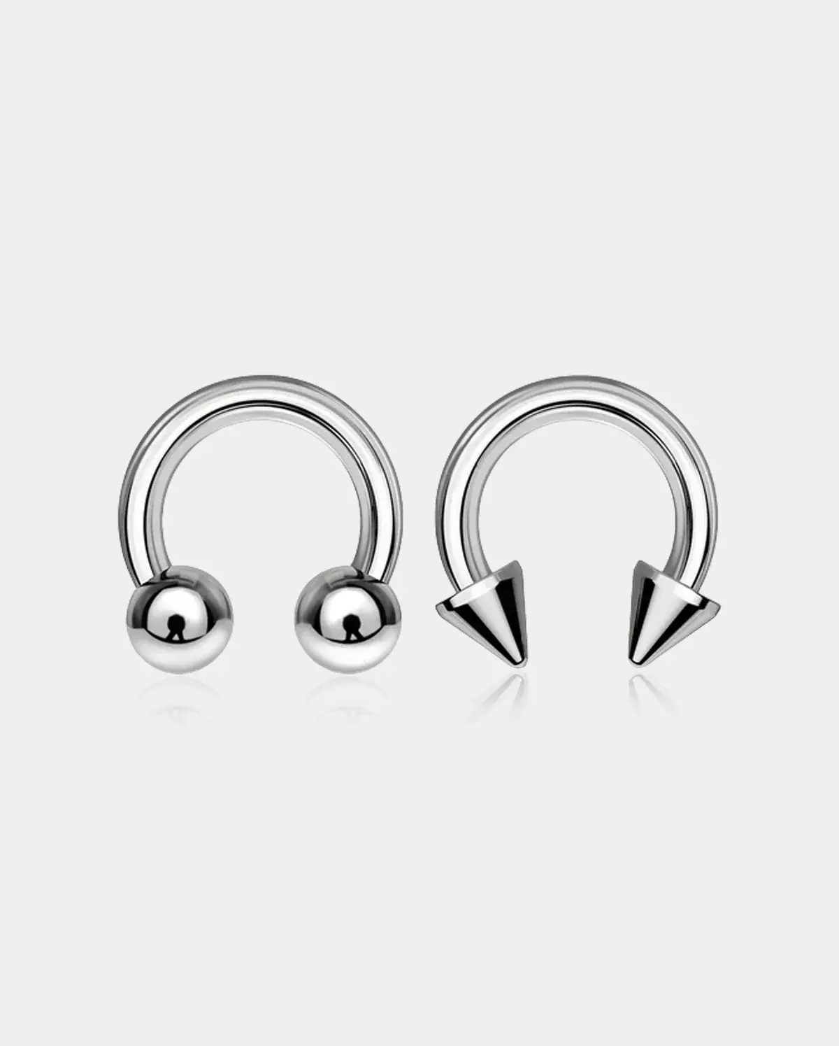 2PCS 16G Spike Ball Internally Threaded Titanium Septum Ring