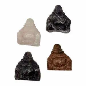 Gemstone Laughing Buddha Carving - Natural Crystal Laughing Buddha Carving - Cleansing & Protection Decor, Perfect Gift for Birthday, Holiday & Home Decor