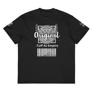 ORIGINAL WINGS Men’s Box Tee Cotton Fabric Oversized Relaxed Fit Ribbed Collar Drop Shoulder Sleeves Menswear Streetwear Top