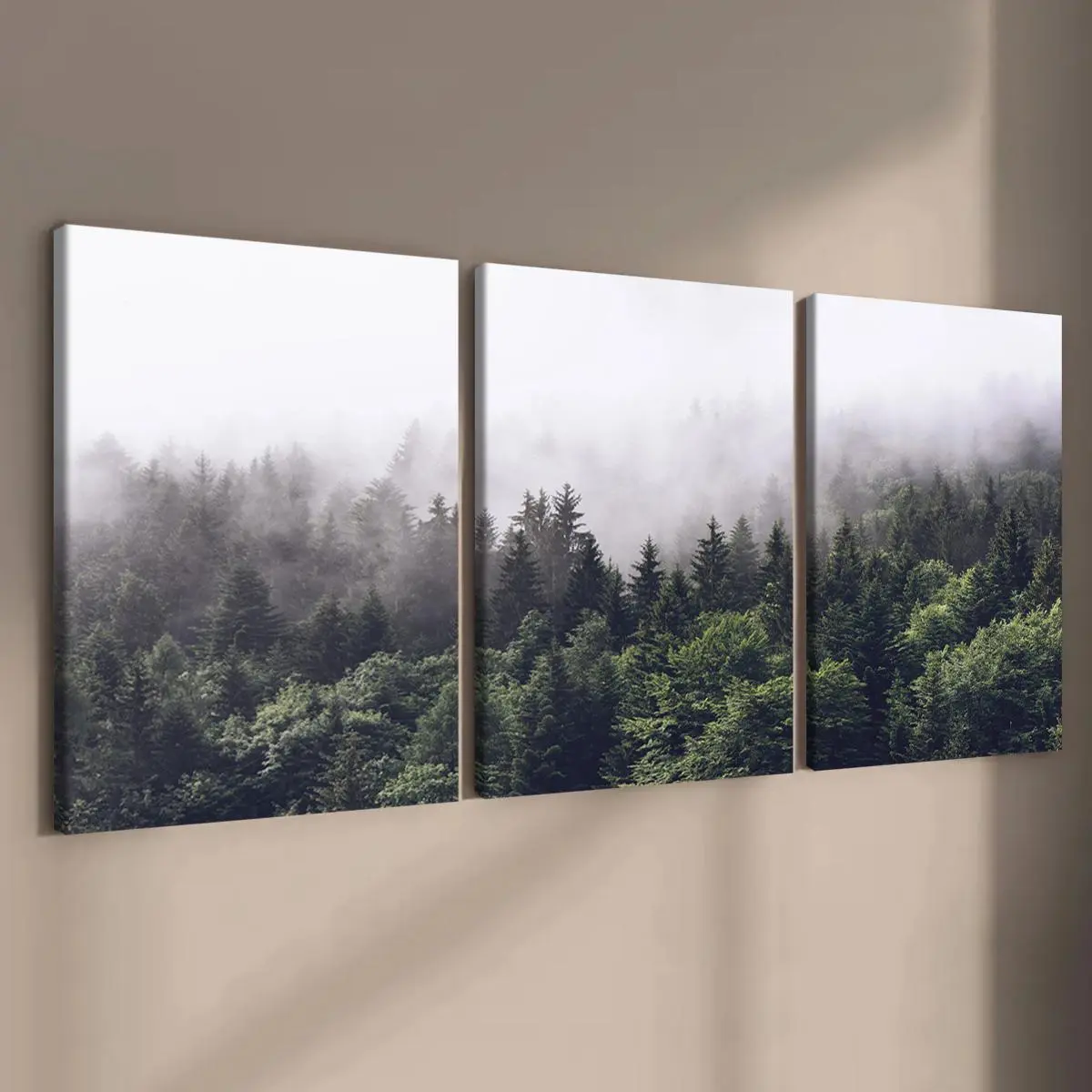 Landscape Pattern Canvas Art and Prints for Walls Print Painting with Frame, 3 Counts Modern Wall Art Painting, Wall Art Decor for Home Living Room Bedroom Office Above Bed Wall Decor