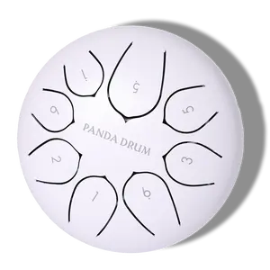 Panda Drum Mini Steel Tongue Drum 6 Inch – 8-Note 432 Hz, with Music Book, Mallets, Bag & Finger Picks, Ideal for Kids Ages 1-4