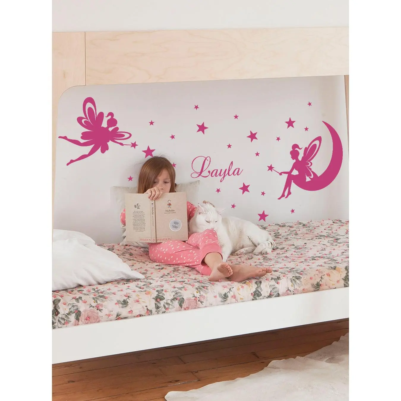 Personalized Name Fairy Wall Decal, Nursery Room Decor, Star-Themed Home Decorative Sticker for Kids’ Spaces, Stars