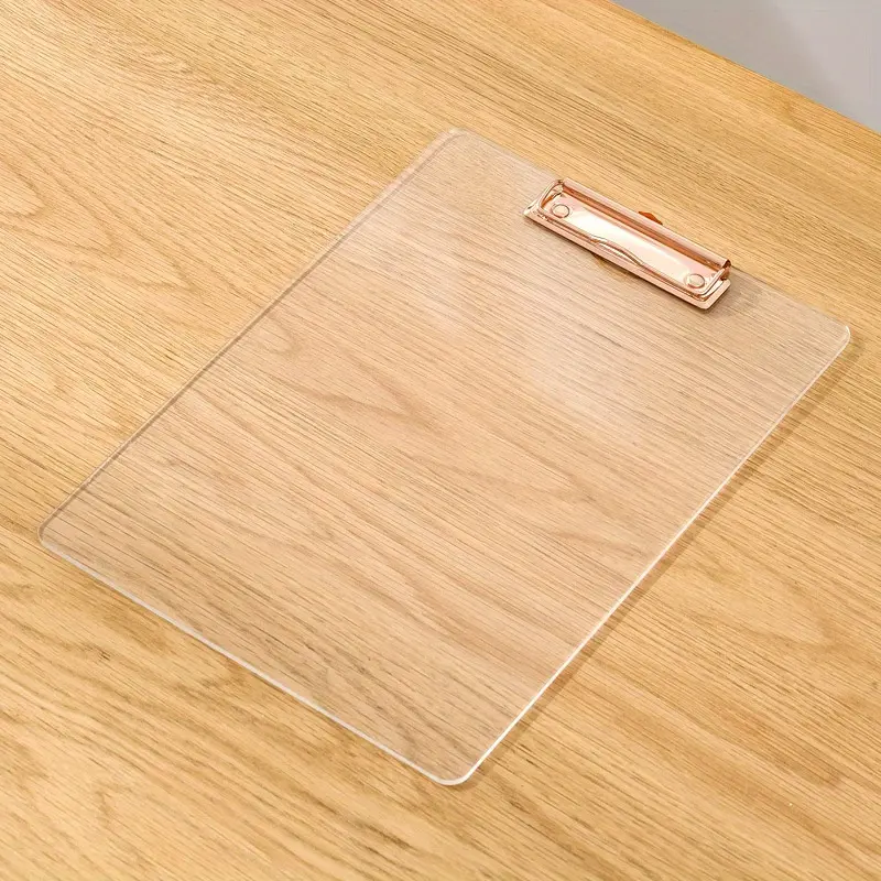 High Quality Acrylic Clipboard with Low Profile Clip Clipboard - Clear Clipboard Holds 100 Sheets, Suitable for A4 Size Office Home Supplies