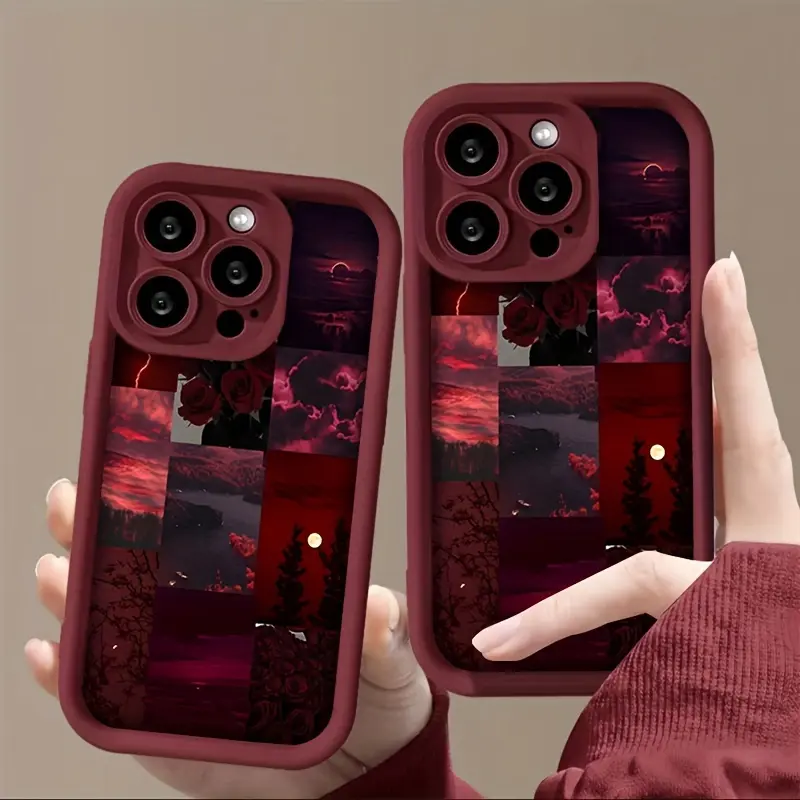 Phone Case - Fashionable Phone Case with a Red Sunset Design for Iphone 15/15Plus/15Pro/15Promax, Iphone 14/14Plus/14Pro/14Promax, Iphone 13/13Pro/13Promax, Iphone 12/12Pro/12Promax, Iphone 11/11/11Pro Max/Iphone 7/11/Iphone X/XS, Dirt-Resistant