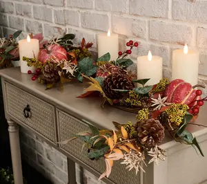 4' Pumpkin, Pinecone, and Leaf Garland by Valerie