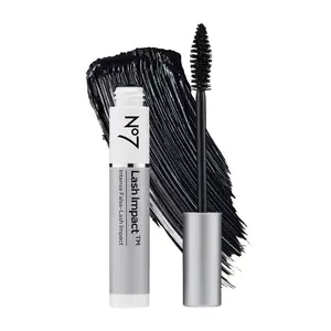 No7 Lash Impact Mascara - Black - Volumizing Mascara for False-Lash Effect - Smudge-Free Formula for Lengthening Lashes with Oversized Cone Brush Applicator (7ml)