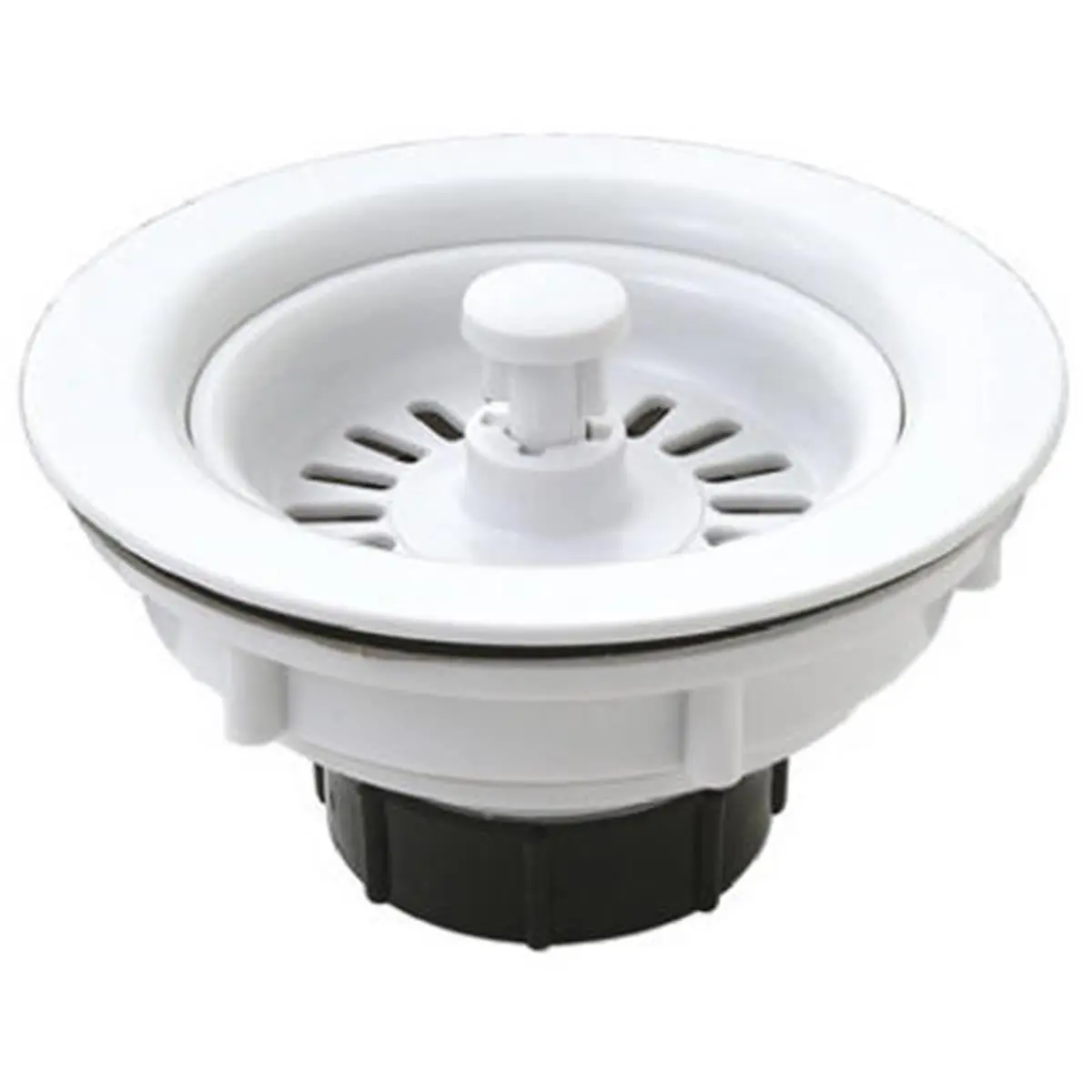 212 MAIN Plumb Shop Div Brasscraft Master Plumber Basket Sink Strainer - White, Lightweight, Modern, Plastic Body, Rubber Stopper (for Sailing Water Sports)