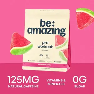 Be Amazing Pre-Workout Powder – Clean Energy + Focus, Natural Caffeine, KSM-66 Ashwagandha