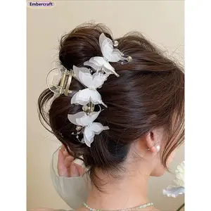 Women's Butterfly Rhinestone Hair Claw Clip, Sparkly Crystal Y2K Aesthetic Hair Clip for Thick Hair, Strong Hold Non-Slip Jaw Clip, Elegant Fall Party Hair Accessory, Cute Gift for Women & Girls