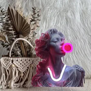 Neon Sign, USB Powered LED Neon Light, Vintage Art Sculpture Portrait Wall Decor, Novelty Lighting for Bedroom, Bar or Party Decor