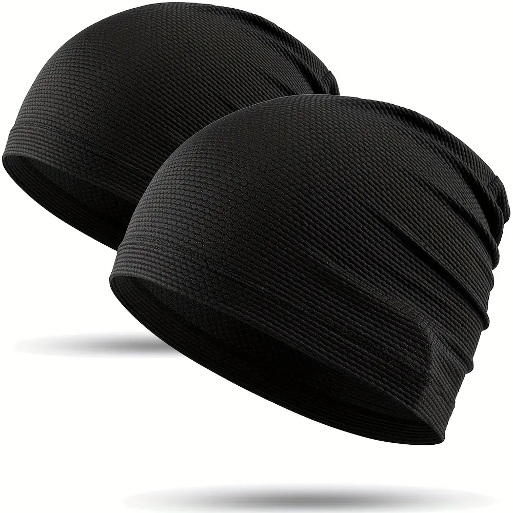 Cooling Skull Cap for Men and Women Black Hat Solid Color Hat,adjustable,baseball,summer,winter,premium,breathable,Full,sunscreen,outdoor