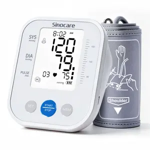 Sinocare Upper Arm Digital Blood Pressure Monitor, Accurate Home BP Machine Large Display, Adjustable Cuff 8.6"-16.5", Monitoring Accuracy,Irregular Heartbeat Alert,Sinocare 3021 Blood Pressure Monitors,White