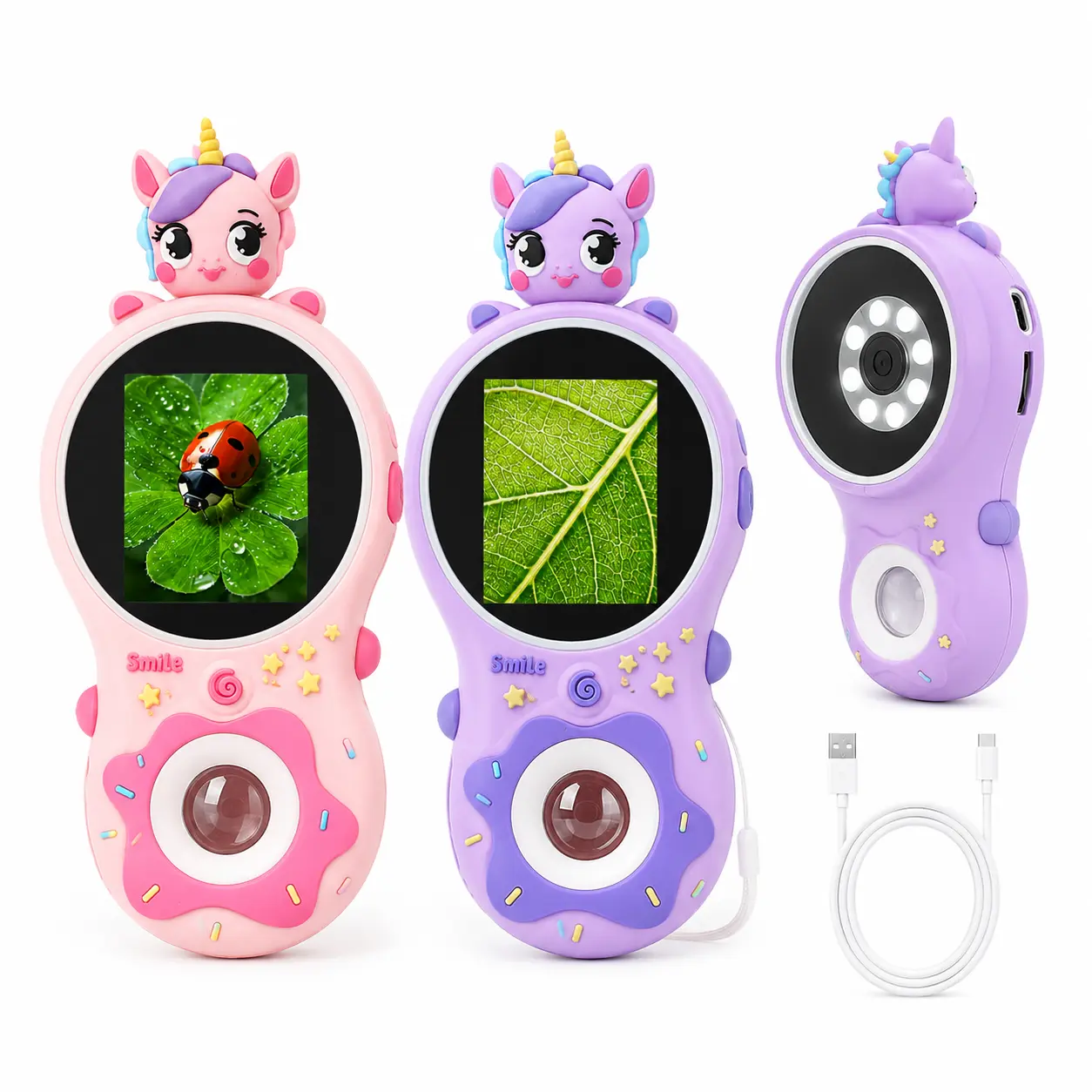 Handheld Kids Digital Microscope with Magnifying Glass, 2.0" IPS Screen, Auto Macro Focus Magnifier, Portable Science Toy for Nature Exploration, Insects, Plants, Birthday Gifts for Girls Boys Toddler STEM Toy