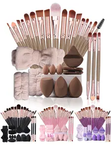 32 Piece All In One Makeup Tool Set,20 Piece Makeup Brushes,3 Piece Waterproof Wash Set,6 Piece Powder Puff Set,Perfect for Daily Use, Beginners,Beauty Enthusiasts, Blending Versatility with Practicality.