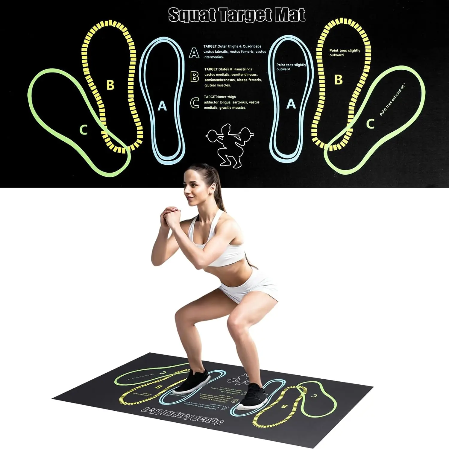 Fitness Muscle Mat - Foldable Gymnastics & Home Gym Accessory, Fitness Workout Accessory for Squats, Knee Support, Lightweight Portable Outdoor Workout Gear for Men (Summervibes)
