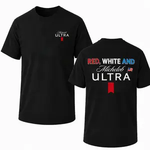 Michelob ULTRA Men's Black Graphic T-Shirt - Patriotic "Red, White and ULTRA" Edition