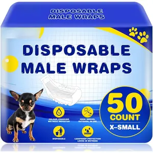 50 Count Disposable Male  Diapers, Male  Wraps,Super Absorbent Leak-Proof Fit (X-Small)