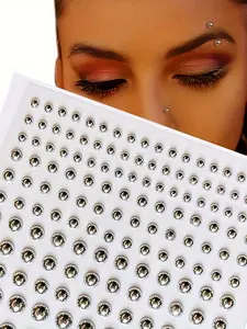 165pcs Waterproof Fake Piercing Set, Self-Adhesive Nose, Lip, Eyebrow Rings, Ear and Abdominal Jewelry, 3mm/4mm/5mm/6mm Sizes, Party Accessories, Septum Ring, Body Piercings Set, Nose Piercings Kit