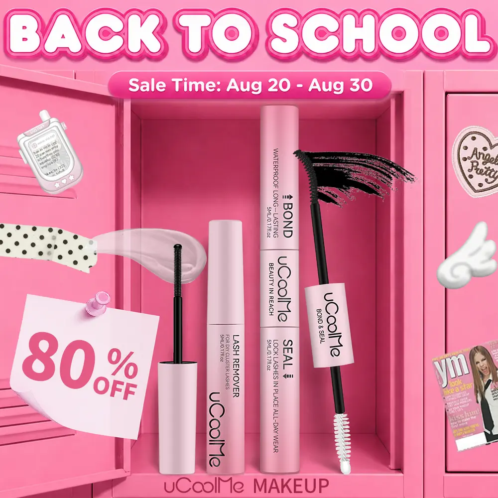 UCoolMe 2-in-1 Lash Bond and Seal Glue, Waterproof with Strong Hold for Cluster Lash Extensions, Beginner-Friendly 3-in-1 Cosmetic Kit with Black Glue & Remover, Eyelashes, Eyelash, 2In1 Bond & Glue #tiktokshopbacktoschool