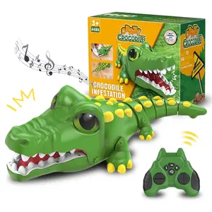 RC Crocodile Robot Toy Gift, 2.4GHz Remote Control Alligator with Realistic Biting & Roaring Sounds, Fun Prank Toy for Kids