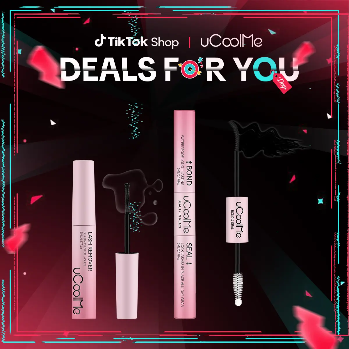 uCoolMe [New Upgrade] 2-in-1 Bond & Seal Waterproof Lash Cluster Glue - Strong-Hold, Beginner-Friendly Cosmetic Adhesive with Included Makeup Remover, Beauty Products, Eyelash Clusters, Waterproof Lash Clusters