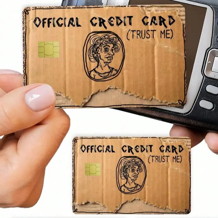 BUY 1 GET 1 FREE - Parody Official Credit Card Skin, Funny Meme Credit Card Sticker, Holographic Credit Card Cover, Sparkly Debit Card Decal