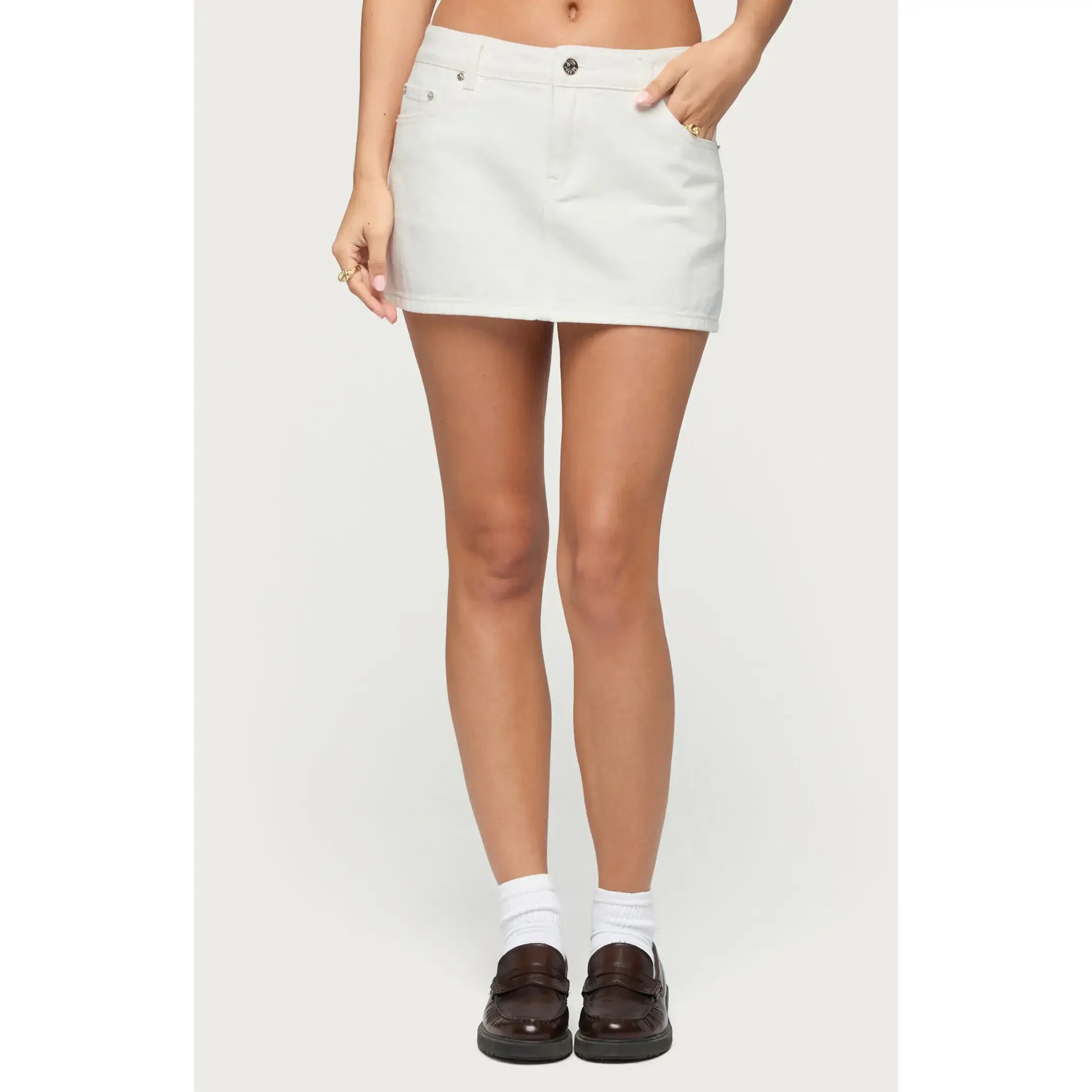 Edikted Women's Spencer Low Rise Denim Micro Skirt - Multicolor