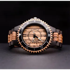 Men's Engraved Natural Wooden Watch