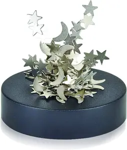 Magnetic Moons and Stars Sculpture, Set of 2, Fun Office Desk Accessories, Stress-Relief Magnet Fidget Toys for Adults, Stocking Stuffers and Educational Development Toys for Kids