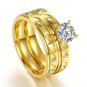 Elegant Women's Synthetic Zircon Geometric Engagement Ring Set - Moissanite Crown Solitaire Ring, Wedding & Anniversary Gift Costume Jewelry, Sizes 6-9, Moissanite Crown Ring,summerwins