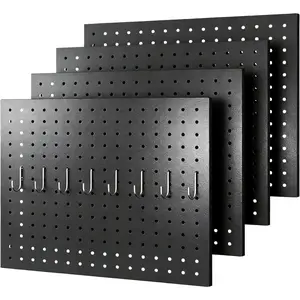 Pegboard,4 Pack Pegboard Panels With 8,Black Pegboard Wall Organizer,16"x12" Peg Boards for,,,Office