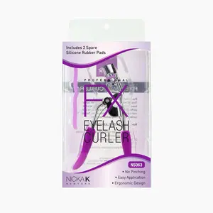 NICKA K Fx Eyelash Curler NS063 with 2 Spare Silicone Pads No Pinching Easy Application Ergonomic Design for Comfortable Grip Cosmetics