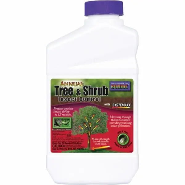 Bonide BND609 Qt Concentrated Tree and Shrub Drench Insect Killer - 1.47% Imidacloprid Mix-Pour Formula, Root-Absorbed, Long-Lasting Multi-Pest Coverage, Weevils Control for Nut Trees, Prevents New Infestations