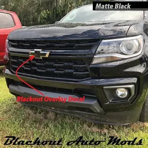 Matte Black Vinyl Bowtie Grille Emblem Overlay for Chevy Colorado 2021-2022