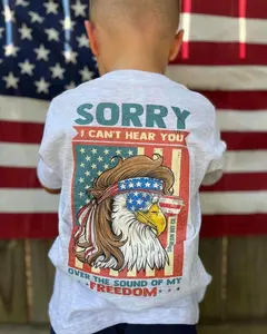 Youth Sound Of My Freedom Short Sleeve Shirt, Youth Clothes Family Tee, Southern Shirt, Graphic Funny Eagles Streetwear Trendy Mom Dad Gift